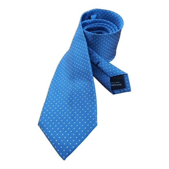 SUITSUPPLY Current Blue Geometric Silk Tie 60"/ 3.2" EC - Picture 2 of 10